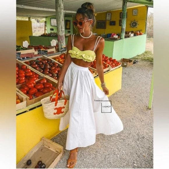 Zara Tops - ZARA OLIVE GREEN RUFFLE TOP